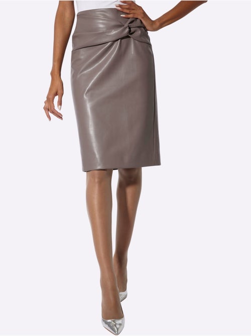 Jupe En Synthétique Imitation Cuir Souple - Taille Courte - Helline - Kiabi