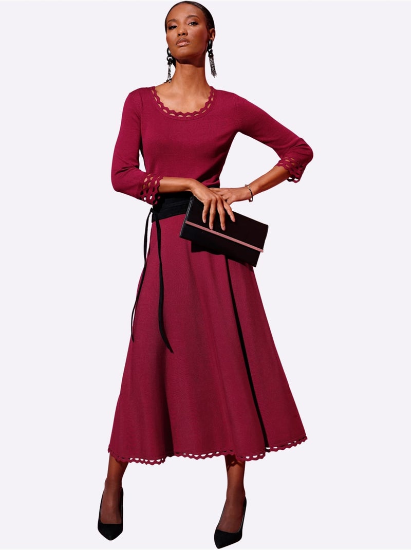 Jupe En Tricot 30% Lyocell - Taille Courte - Helline Rouge foncé - Kiabi