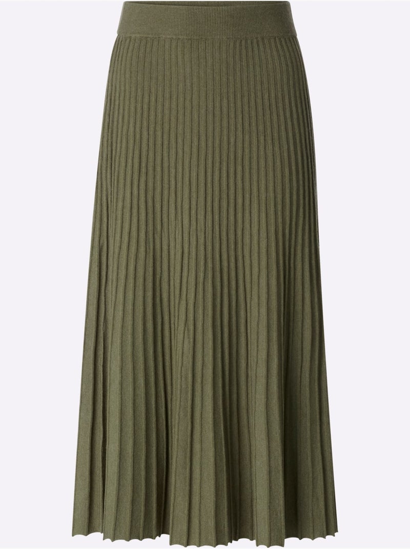 Jupe En Tricot Ceinture élastique Confortable - Taille Standard - Helline Kaki - Kiabi