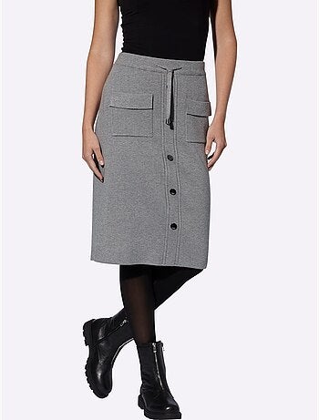 Jupe En Tricot Ceinture élastique, Coulisse Et Lien à Nouer - Taille Standard - Helline