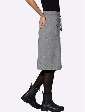 Jupe En Tricot Ceinture élastique, Coulisse Et Lien à Nouer - Taille Standard - Helline