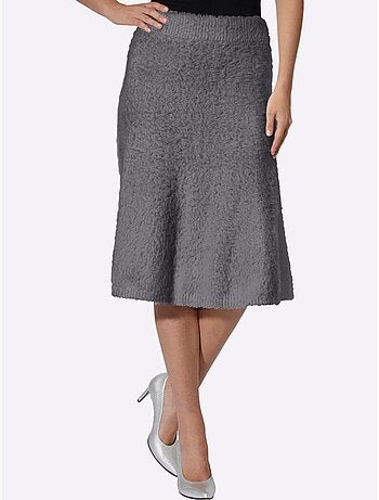 Jupe en tricot fil moelleux à poils longs - taille standard - helline
