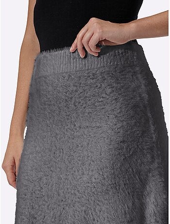 Jupe en tricot fil moelleux à poils longs - taille standard - helline