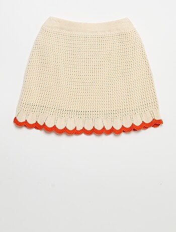 Jupe en tricot finitions ondulées