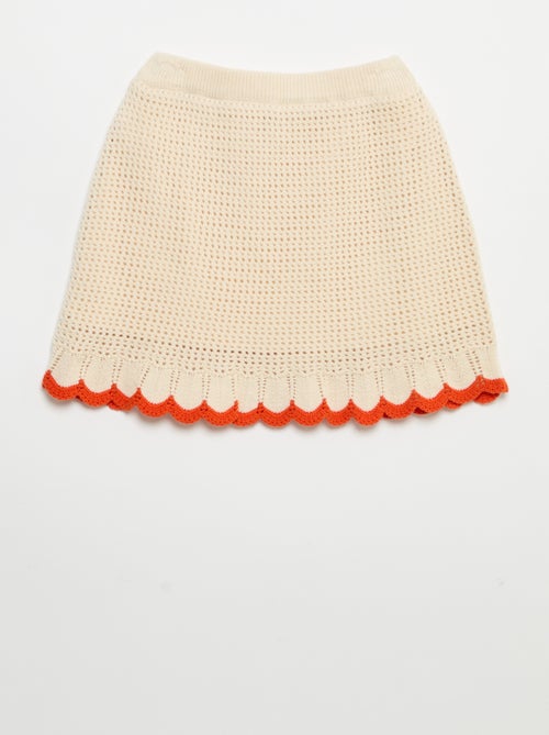 Jupe en tricot finitions ondulées - Kiabi