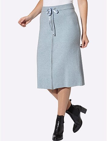 Jupe en tricot glissière sur la longueur - taille standard - helline