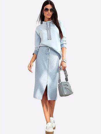 Jupe en tricot glissière sur la longueur - taille standard - helline