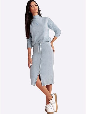 Jupe en tricot glissière sur la longueur - taille standard - helline