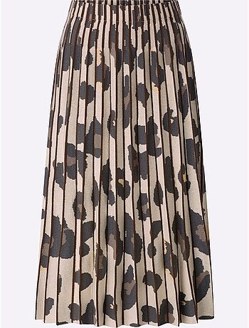 Jupe en tricot joli motif léopard - taille standard - helline