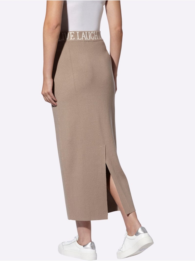 Jupe en tricot jupe en jersey - taille standard - helline Beige - Kiabi