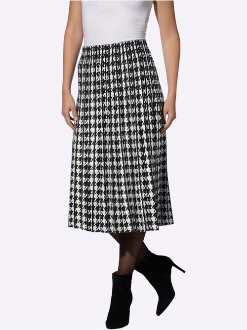 Jupe En Tricot Motif Pied-de-poule - Taille Standard - Helline - Kiabi Jupe En Tricot Motif Pied-de-poule - Taille Standard - Helline - Kiabi