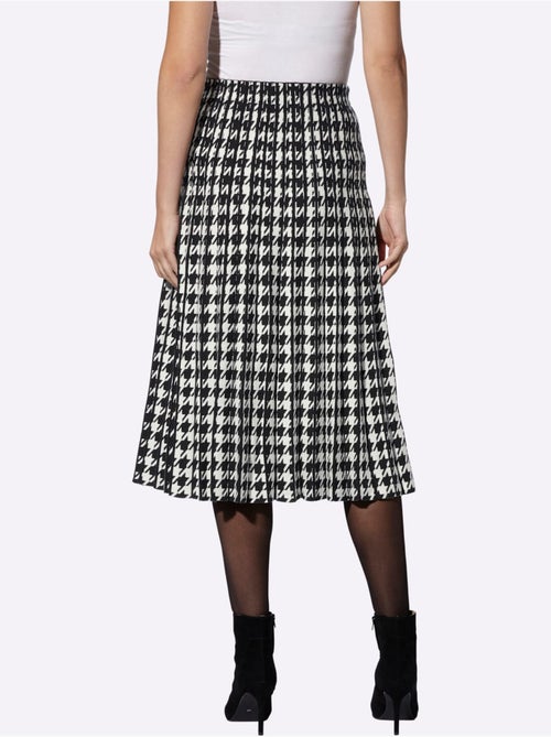 Jupe En Tricot Motif Pied-de-poule - Taille Standard - Helline - Kiabi Jupe En Tricot Motif Pied-de-poule - Taille Standard - Helline - Kiabi