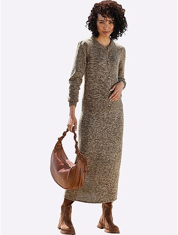Jupe en tricot qualité chinée - taille standard - helline