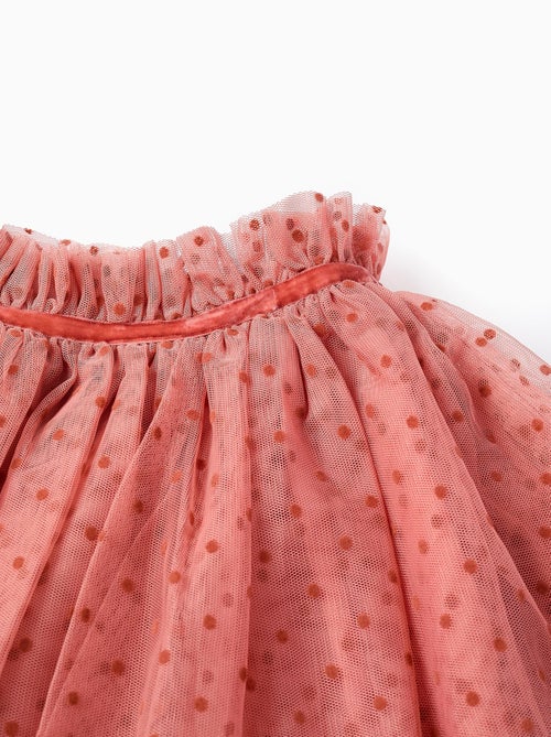 Jupe en tulle à pois en velours - Kiabi