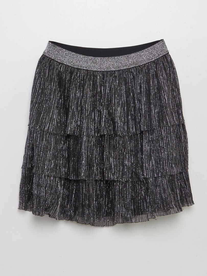 Jupe en tulle avec fils brillants noir - Kiabi