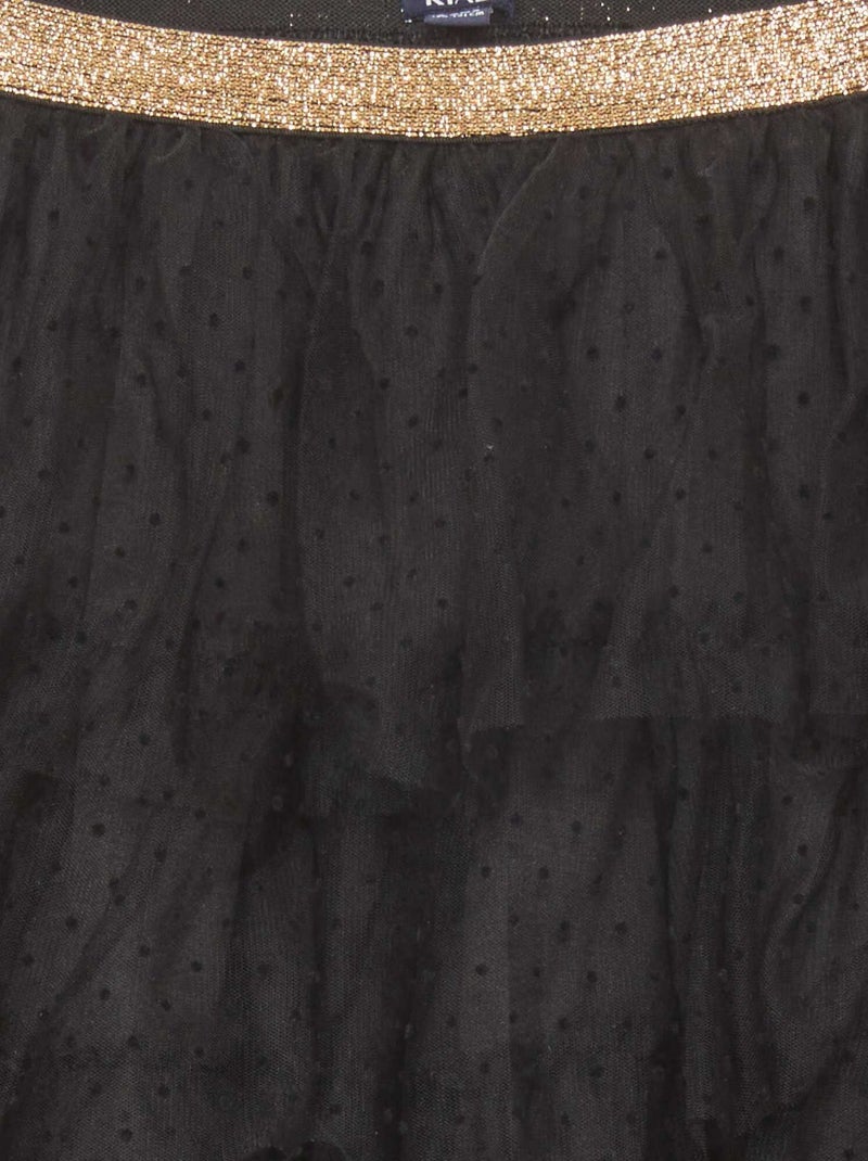 Jupe en tulle motif à pois Noir - Kiabi