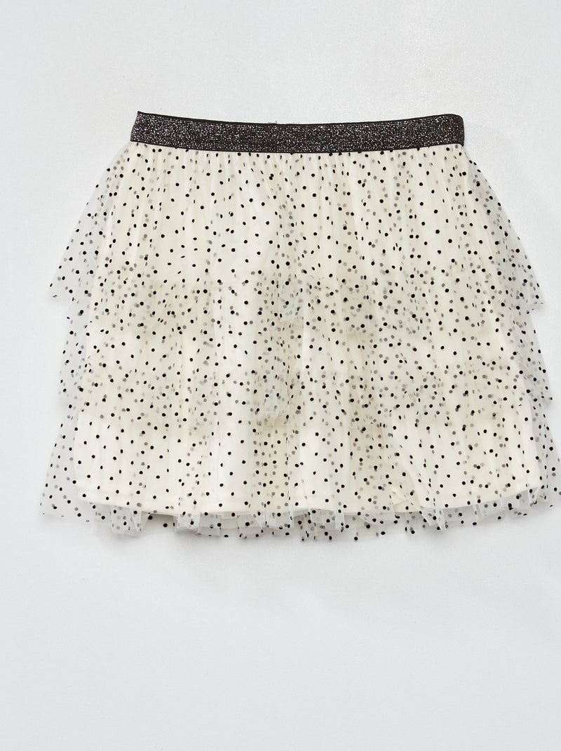 Jupe en tulle motif pois beige - Kiabi