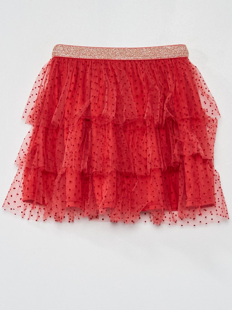 Jupe en tulle motif pois rouge - Kiabi