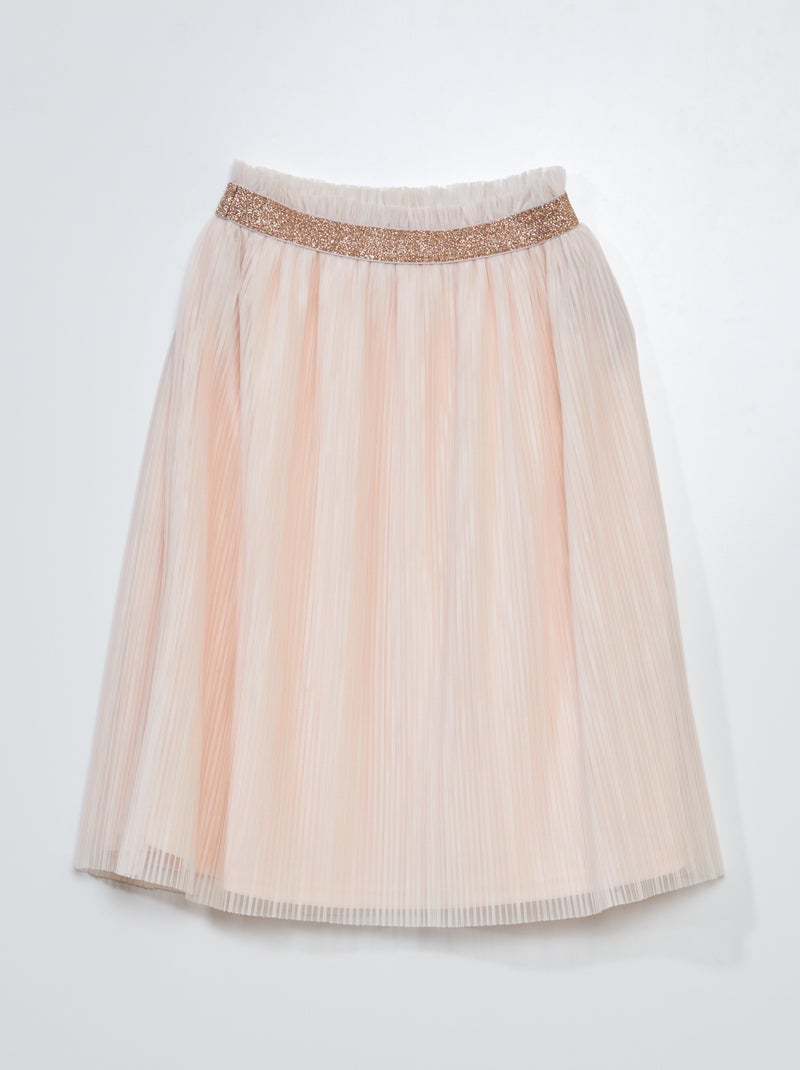 Jupe en tulle plissé et ceinture pailletée Rose - Kiabi