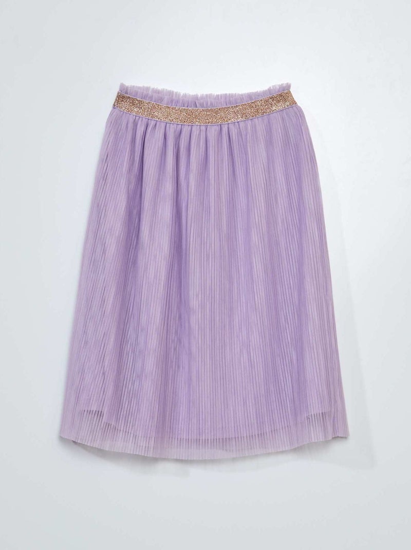 Jupe en tulle plissé et ceinture pailletée Violet - Kiabi