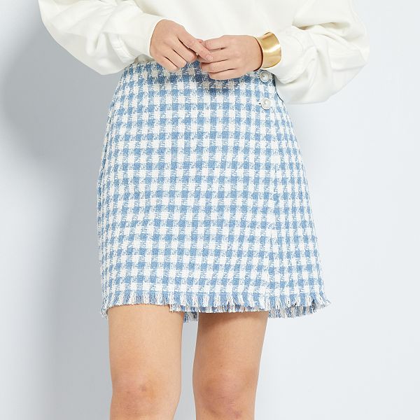 jupe carreaux bleu