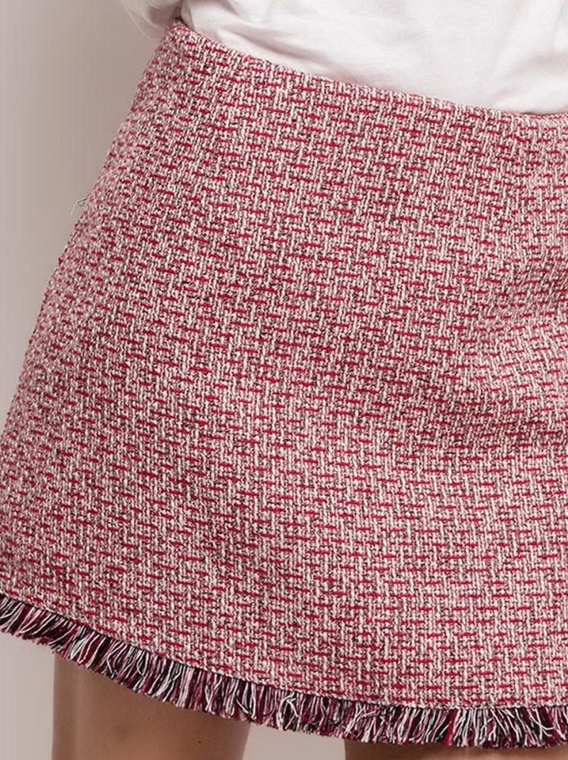 Jupe en tweed rouge Rouge - Kiabi