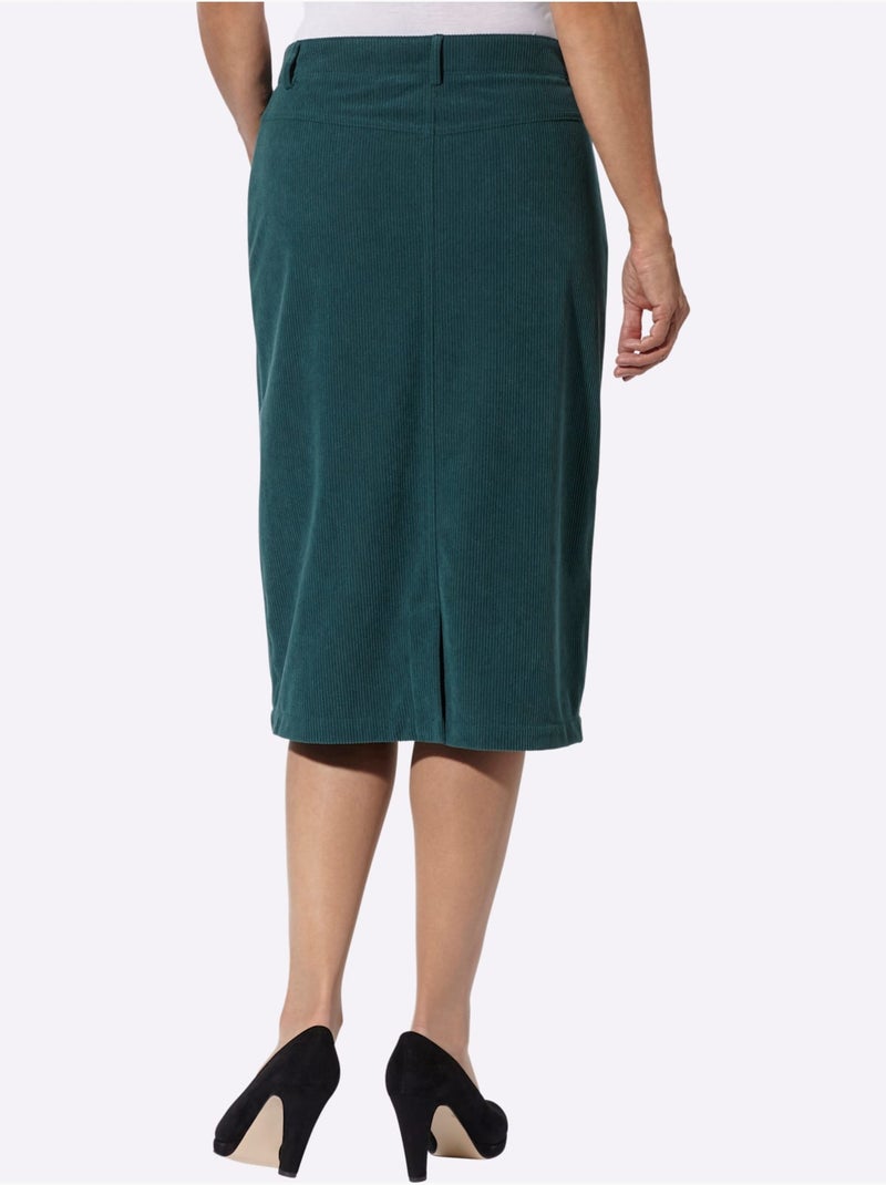 Jupe en velours côtelé en polyester recyclé - taille courte - witt Bleu pétrole - Kiabi