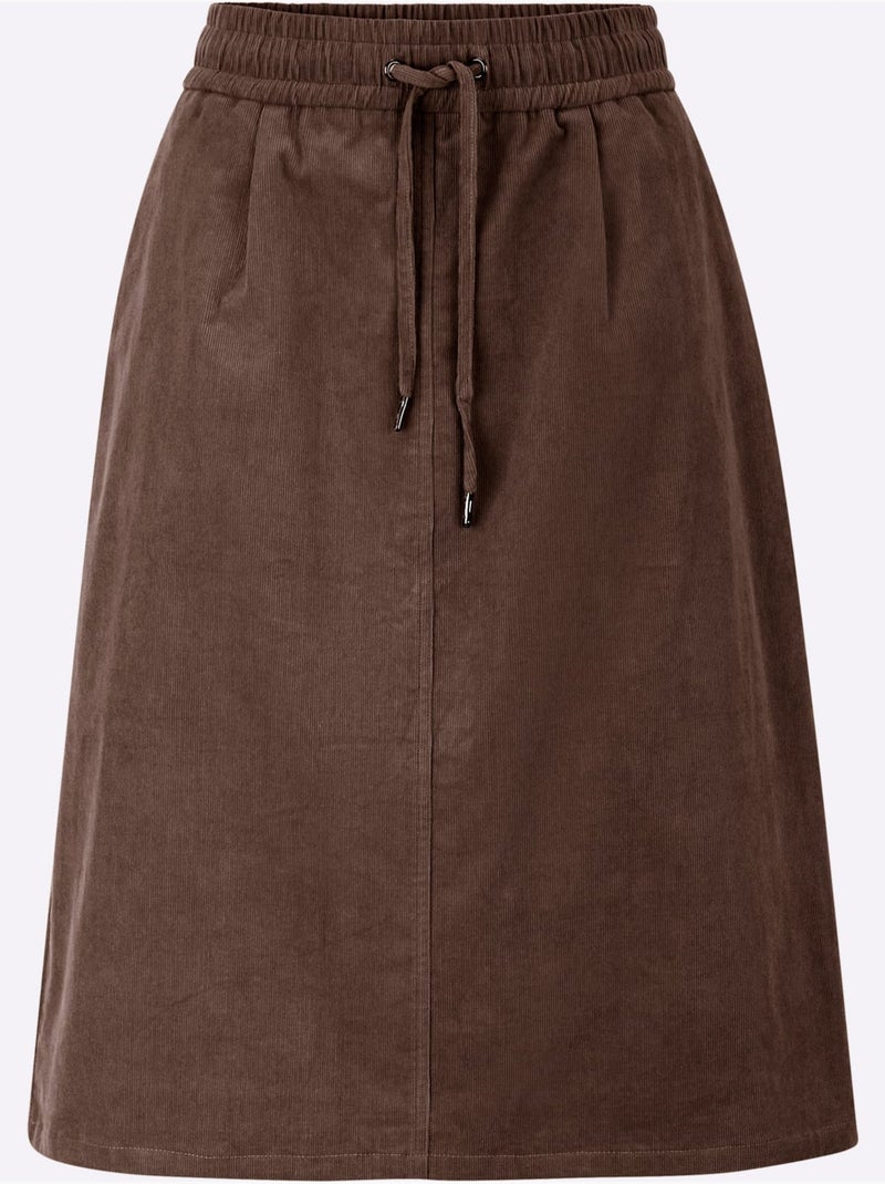 Jupe En Velours Côtelé Qualité Coton Doux Sur La Peau - Taille Courte - Witt Marron/Choco - Kiabi