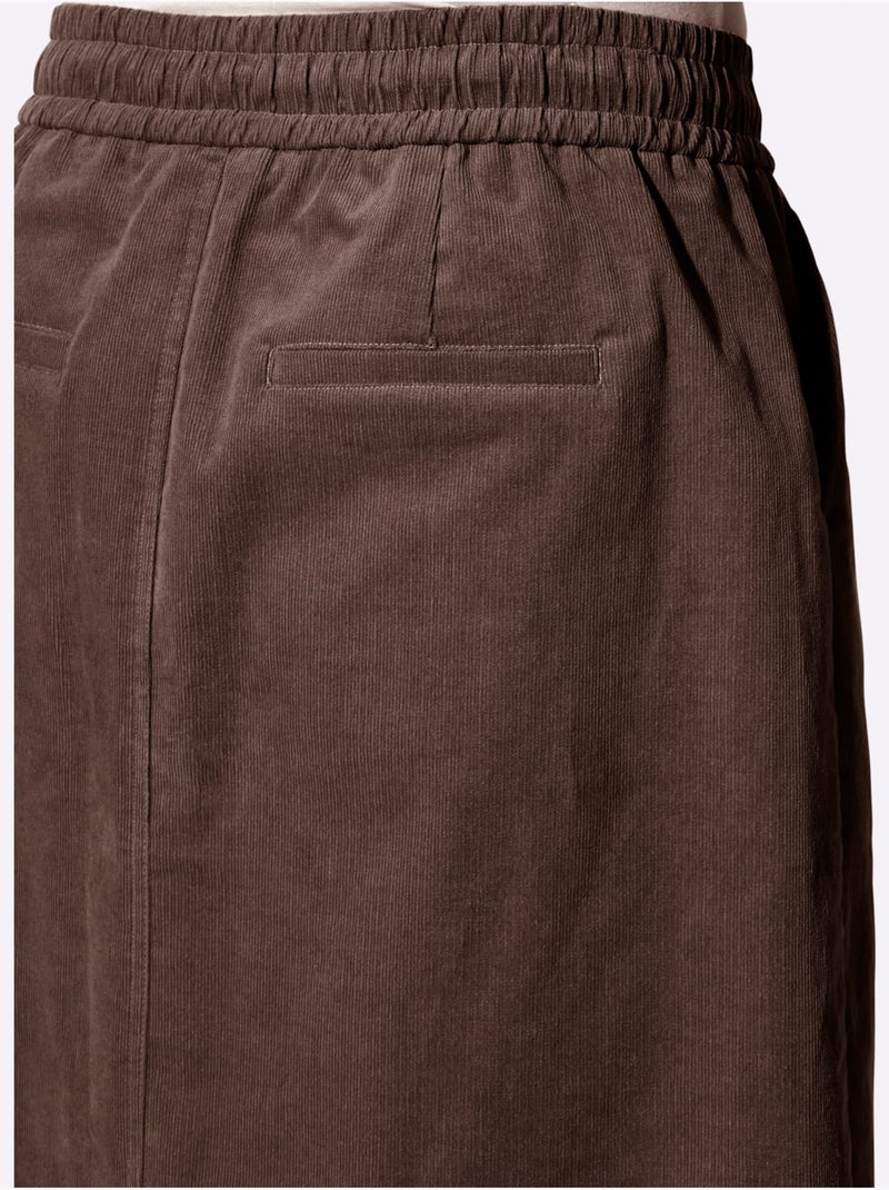 Jupe En Velours Côtelé Qualité Coton Doux Sur La Peau - Taille Courte - Witt Marron/Choco - Kiabi