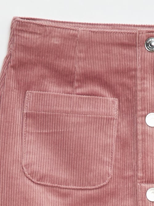 Jupe en velours coupe courte et droite - Kiabi