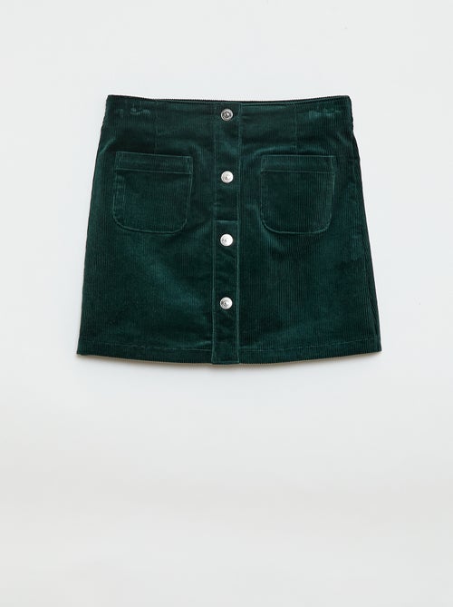 Jupe en velours coupe courte et droite - Kiabi
