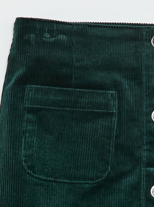 Jupe en velours coupe courte et droite - Kiabi