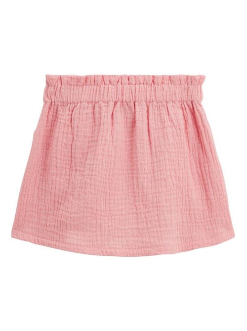 Jupe enfant rose en gaze de coton Caraïbes - Kiabi