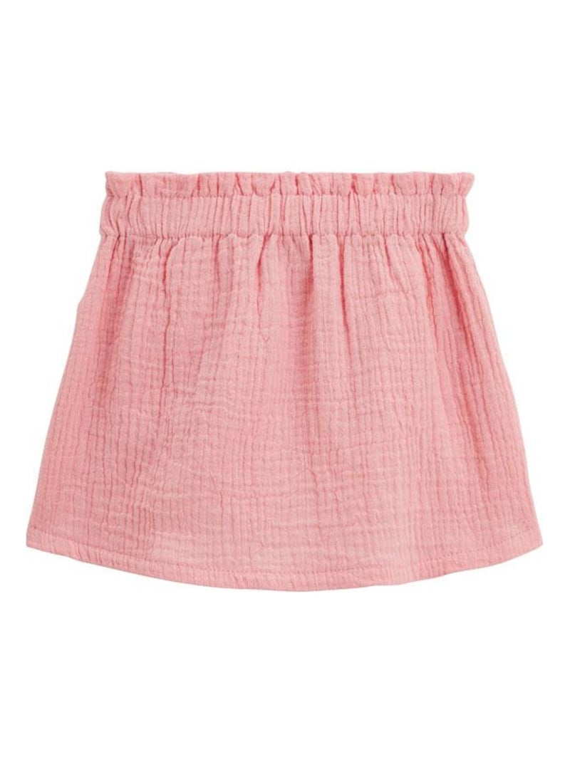 Jupe enfant rose en gaze de coton Caraïbes Rose - Kiabi