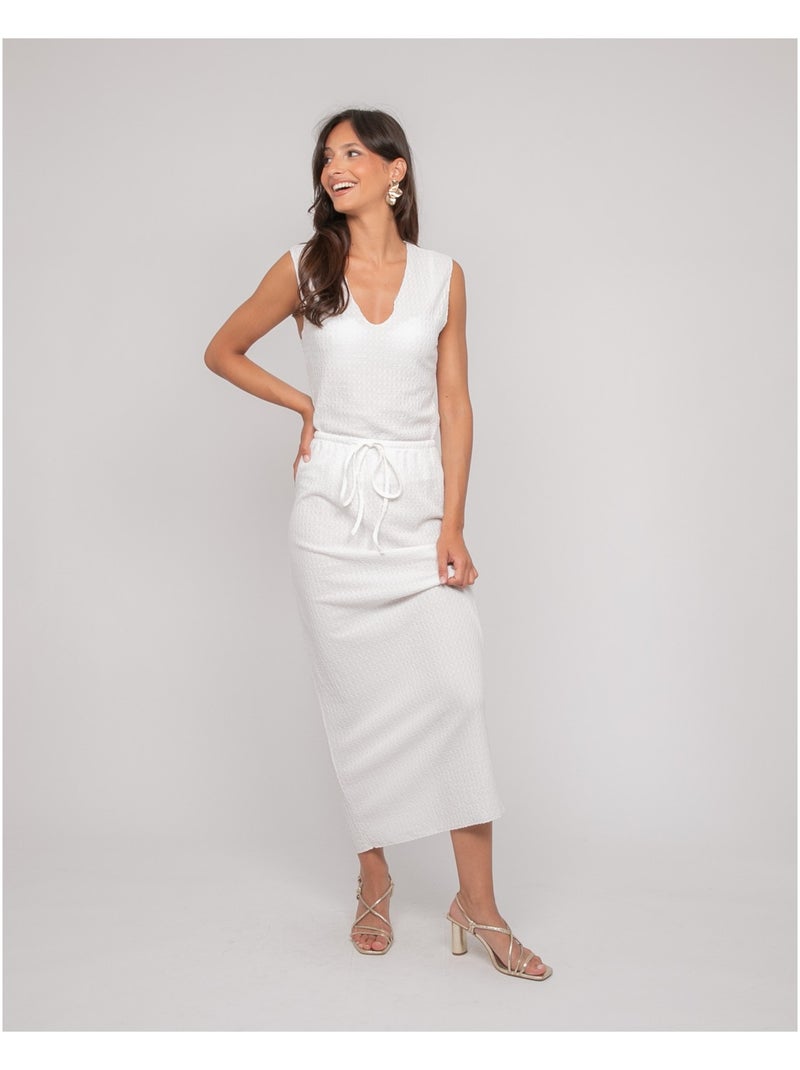 Jupe ensemble gaufré XOTAKA Blanc - Kiabi