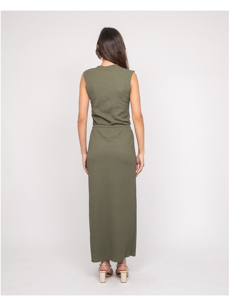 Jupe ensemble gaufré XOTAKA Kaki - Kiabi