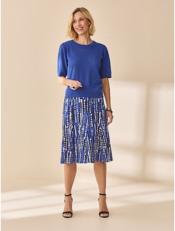 Jupe entièrement élastiquée en maille - DAXON