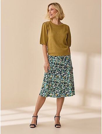 Jupe entièrement élastiquée en maille - DAXON