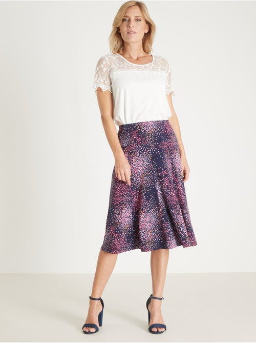 Jupe entièrement élastiquée en maille - Kiabi