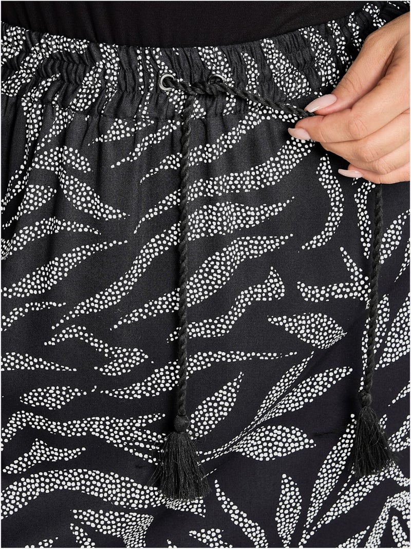 Jupe Estivale - Taille Standard - Sheego Noir Beige Noir - Kiabi