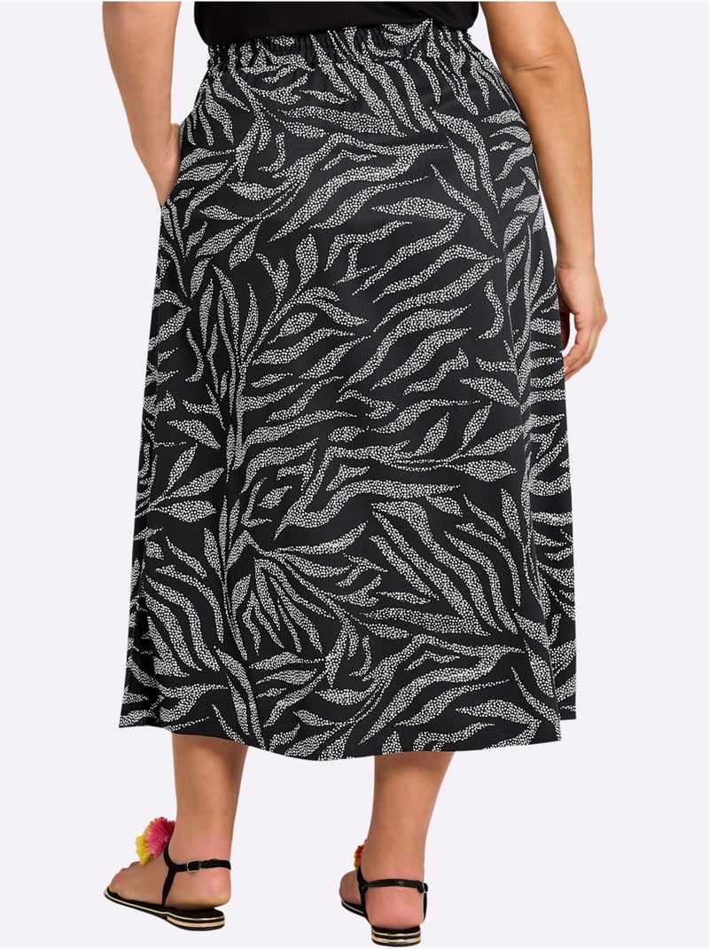 Jupe Estivale - Taille Standard - Sheego Noir Ecru - Kiabi