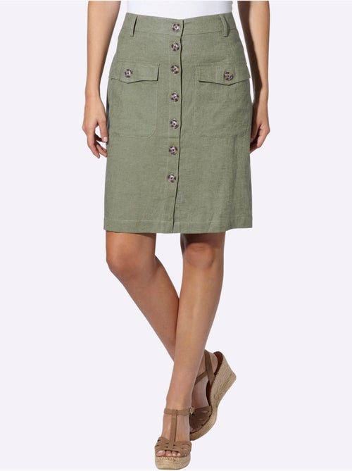 Jupe Estivale 55% Lin - Taille Standard - Helline - Kiabi