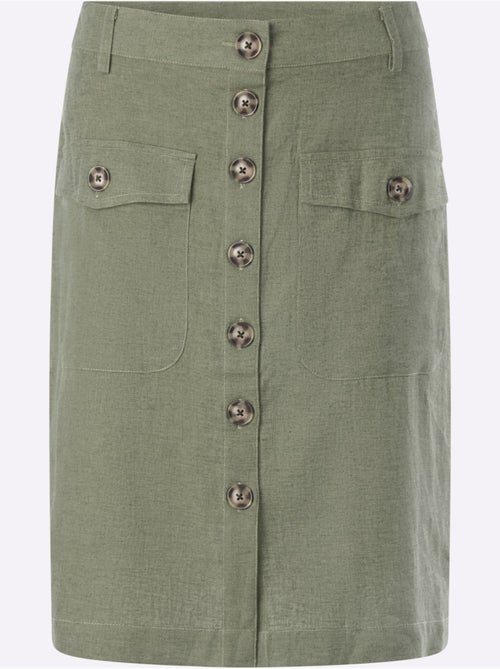 Jupe Estivale 55% Lin - Taille Standard - Helline - Kiabi