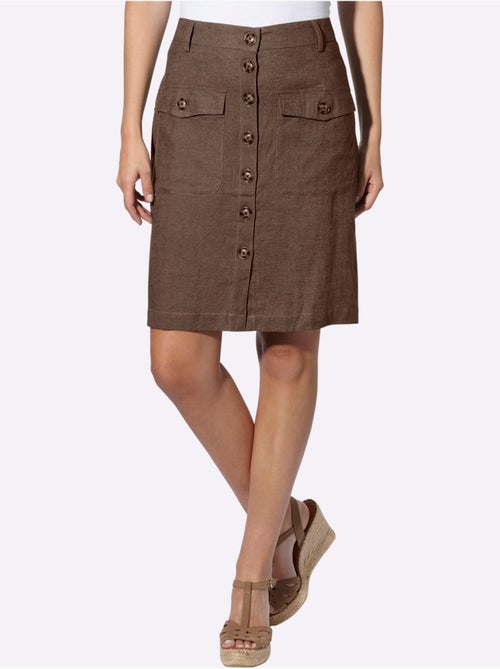 Jupe Estivale 55% Lin - Taille Standard - Helline - Kiabi Jupe Estivale 55% Lin - Taille Standard - Helline - Kiabi