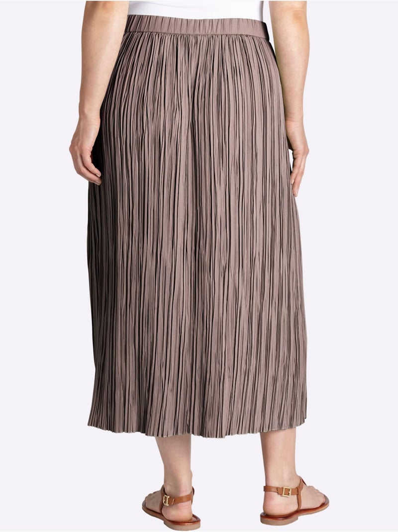 Jupe Estivale Effet Froissé Tendance - Taille Standard - Sheego Gris taupe - Kiabi