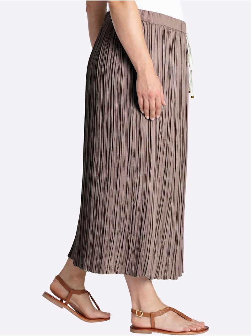 Jupe Estivale Effet Froissé Tendance - Taille Standard - Sheego Gris taupe - Kiabi