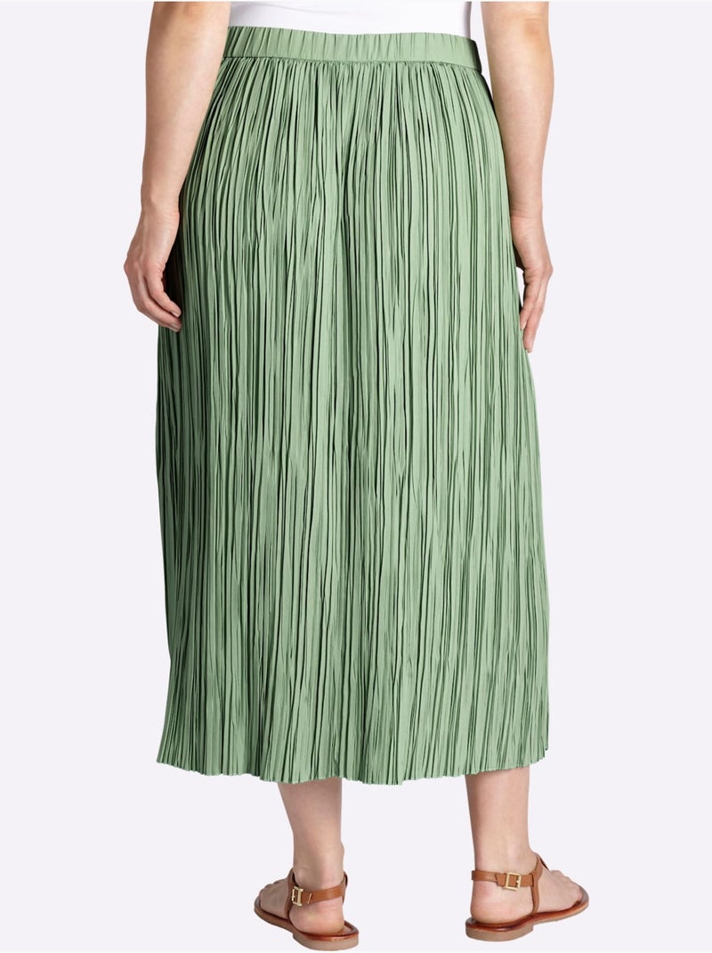 Jupe Estivale Effet Froissé Tendance - Taille Standard - Sheego Vert eucalyptus - Kiabi