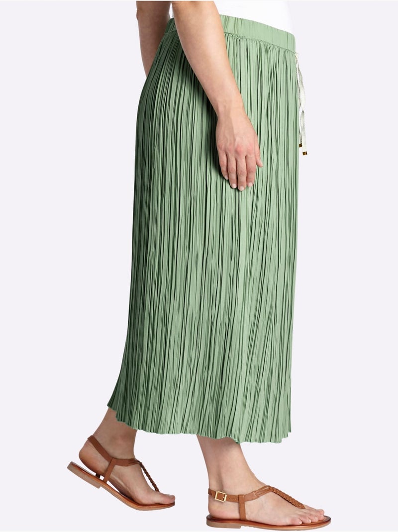 Jupe Estivale Effet Froissé Tendance - Taille Standard - Sheego Vert eucalyptus - Kiabi
