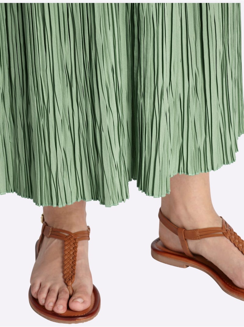 Jupe Estivale Effet Froissé Tendance - Taille Standard - Sheego Vert eucalyptus - Kiabi