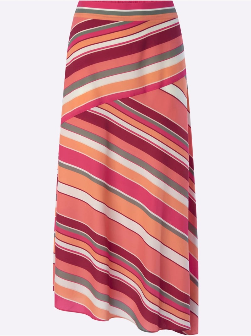 Jupe Estivale Motif Graphique - Taille Standard - Helline Rose/Vert - Kiabi